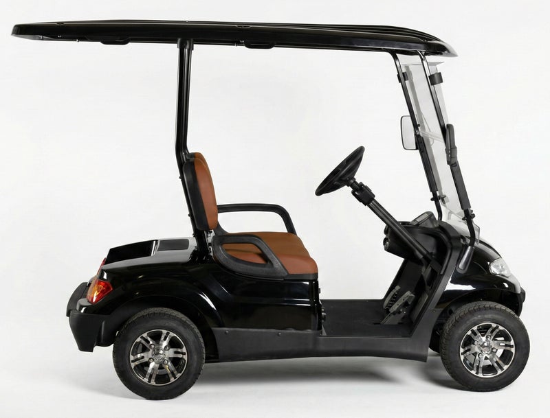 EPIC 2-Seater Non-Lifted Electric Golf Cart with Lithium Battery 105Ah & Standard Tires | LSEV (Black) - Image 1